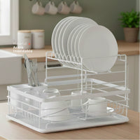 Secaplatos Escurridor 2 Niveles Acero Inox Blanco Simplit
