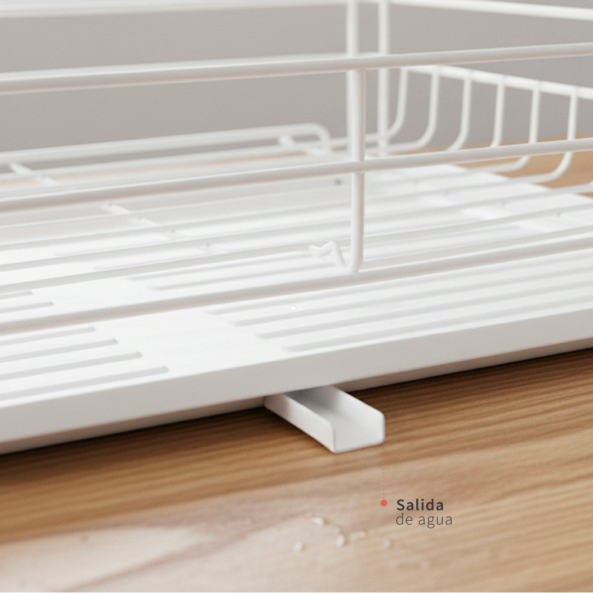 Secaplatos Escurridor 1 Nivel Acero Inox Blanco Simplit