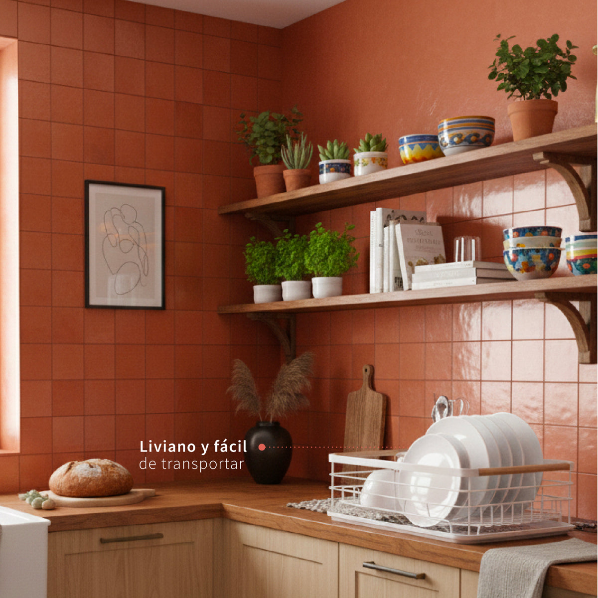 Secaplatos Escurridor 1 Nivel Acero Inox Blanco Simplit