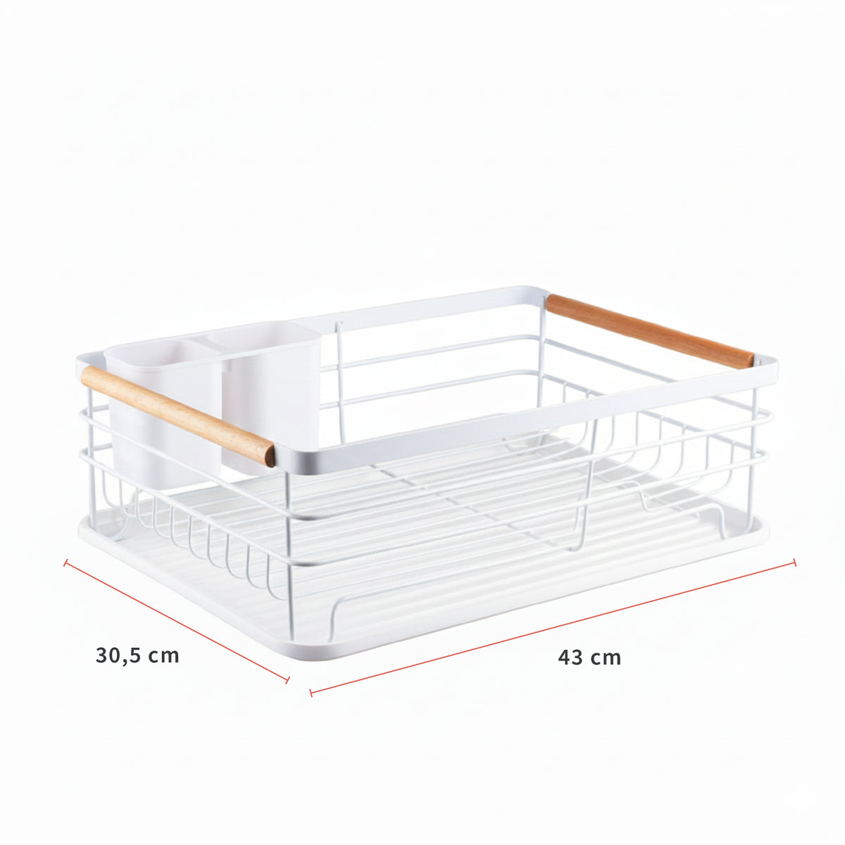 Secaplatos Escurridor 1 Nivel Acero Inox Blanco Simplit