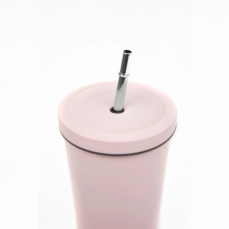 Vaso Térmico Tumbler 750ml Tapa y Bombilla Rosado Simplit