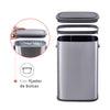 Basurero Cocina Handy 55lts Táctil Acero Inox Simplit