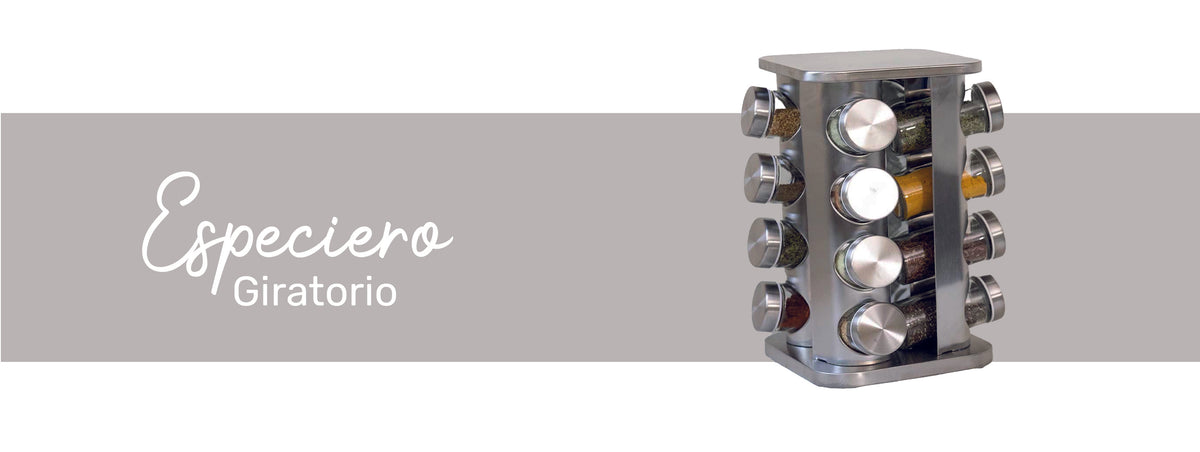 Simplit | Especiero Condimentos Giratorio Metálico 16 Frascos