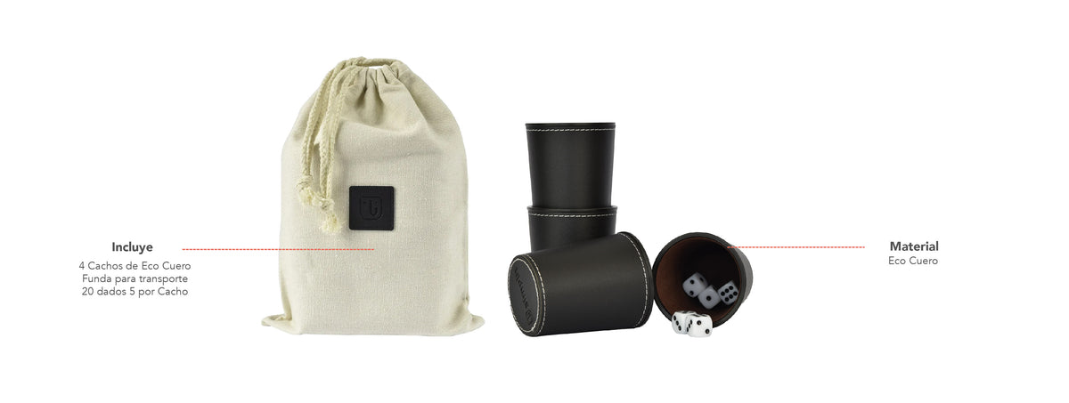 Simplit | Juego De 4 Cachos Eco Cuero Negro