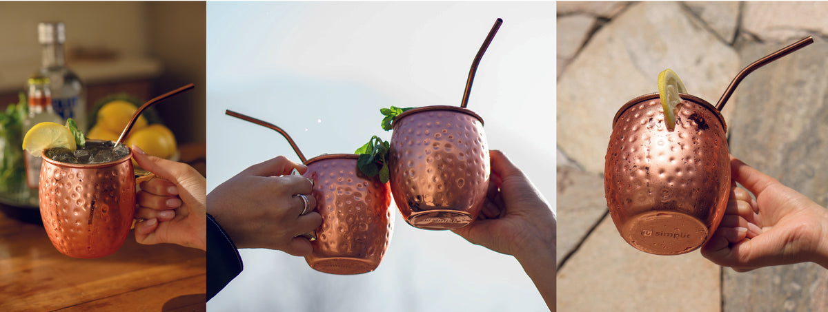 Set 2 Vasos Moscow Mule Mug Cobre + Bombillas