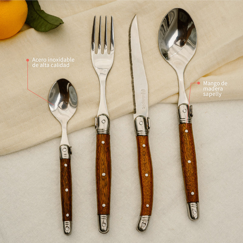 Set de Cuchillería 24 pcs Cubiertos Le Mans Simplit