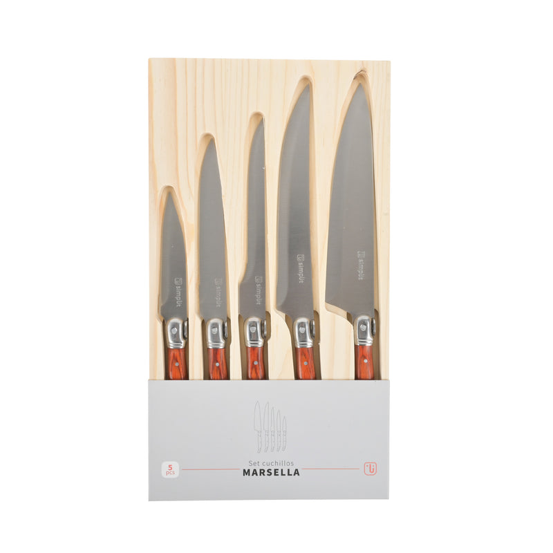 Set Cuchillos 5 pcs Marsella Acero Inoxidable Simplit