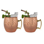 Set 2 Vasos Moscow Mule Mug Cobre + Bombillas Simplit