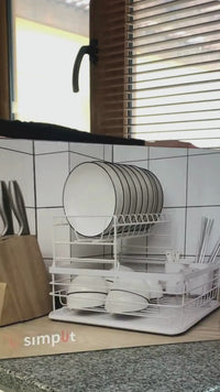 Secaplatos Escurridor 2 Niveles Acero Inox Blanco Simplit.mp4