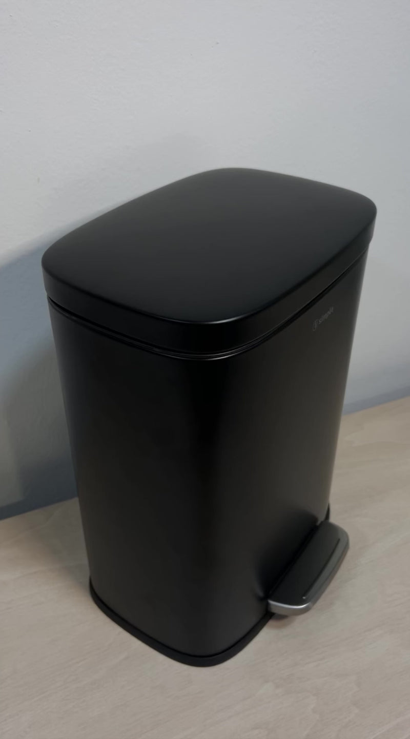 Basurero Cocina Livorno 12 L con pedal, acero inoxidable Simplit - video del producto