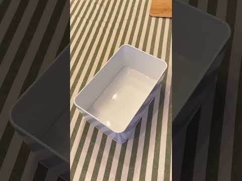 Panera Metálica con Tapa Bamboo Blanca Simplit