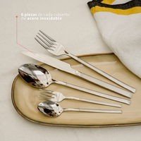 Set de Cuchillería 30 pcs Cubiertos Acero Inoxidable Puglia