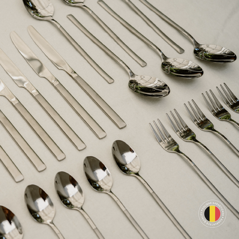 Set de Cuchillería 30 pcs Cubiertos Acero Inoxidable Puglia