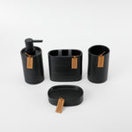 Set Accesorios de Baño 4pcs Ceramica Negro Simplit