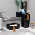 Set Accesorios de Baño 4pcs Ceramica Negro Simplit