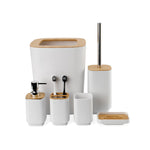 Set Accesorios de Baño 6pcs Bambo Blanco Simplit