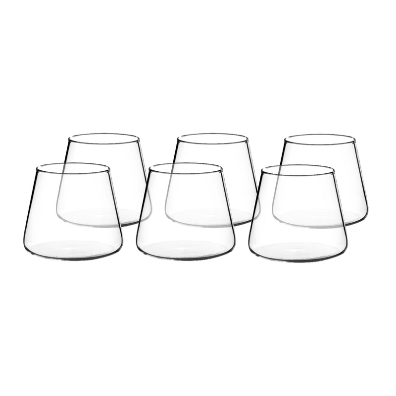 Set 6 Vasos de Vidrio Estilo Japonés 320 ml Simplit