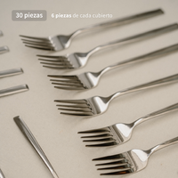 Set de Cuchillería 30 pcs Cubiertos Acero Inoxidable Sicilia