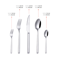 Set de Cuchillería 30 pcs Cubiertos Acero Inoxidable Sicilia
