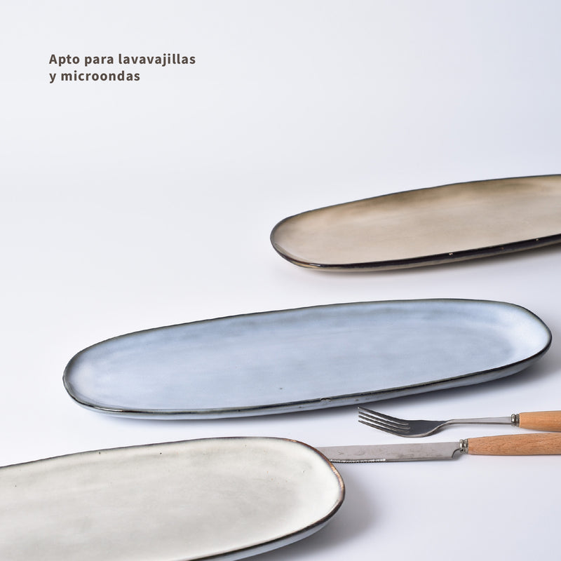 Set 3 Fuentes Ovaladas Aperitivo Cerámica 36cm Simplit