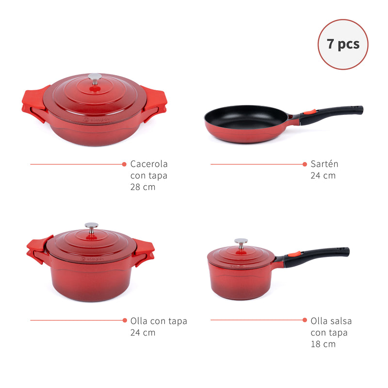 Batería de Cocina Toulouse 7 pcs + Accesorios Simplit